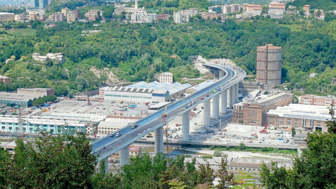 You are currently viewing افتتاح جسر موراندي الجديد في (جنوة) إيطاليا 